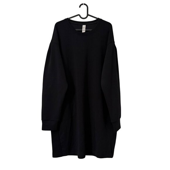 Spanx Air Essentials Black Crewneck Pockets Sweatshirt Tunic Dress Womens XLarge - Picture 1 of 6